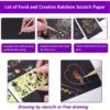 Rainbow Scratch Paper Crafts with Wooden Pencil for Kids DIY Gift
