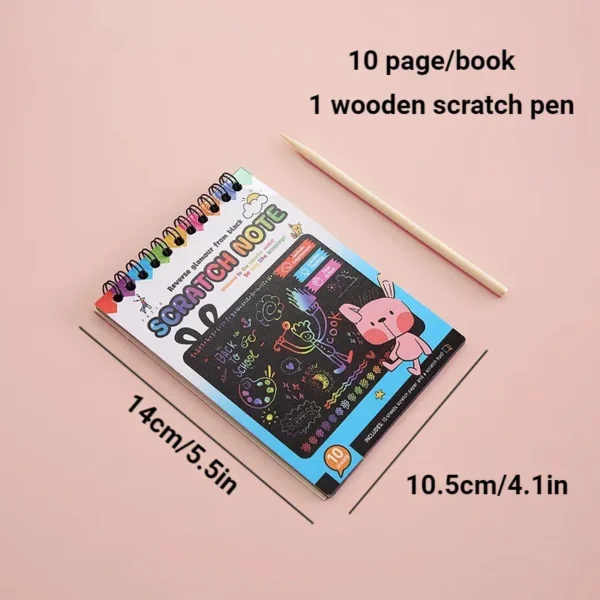 10 Page Small Magic Drawing Book : DIY Kids Scratch Art Book