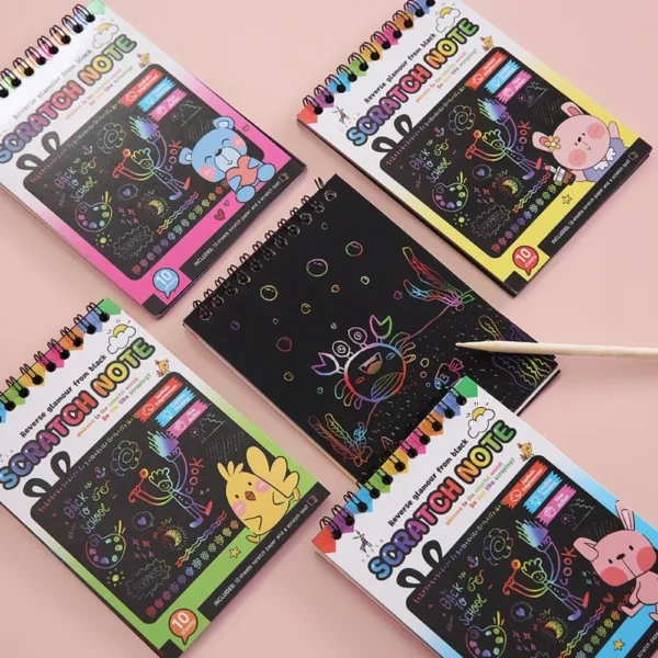 10 Page Small Magic Drawing Book : DIY Kids Scratch Art Book